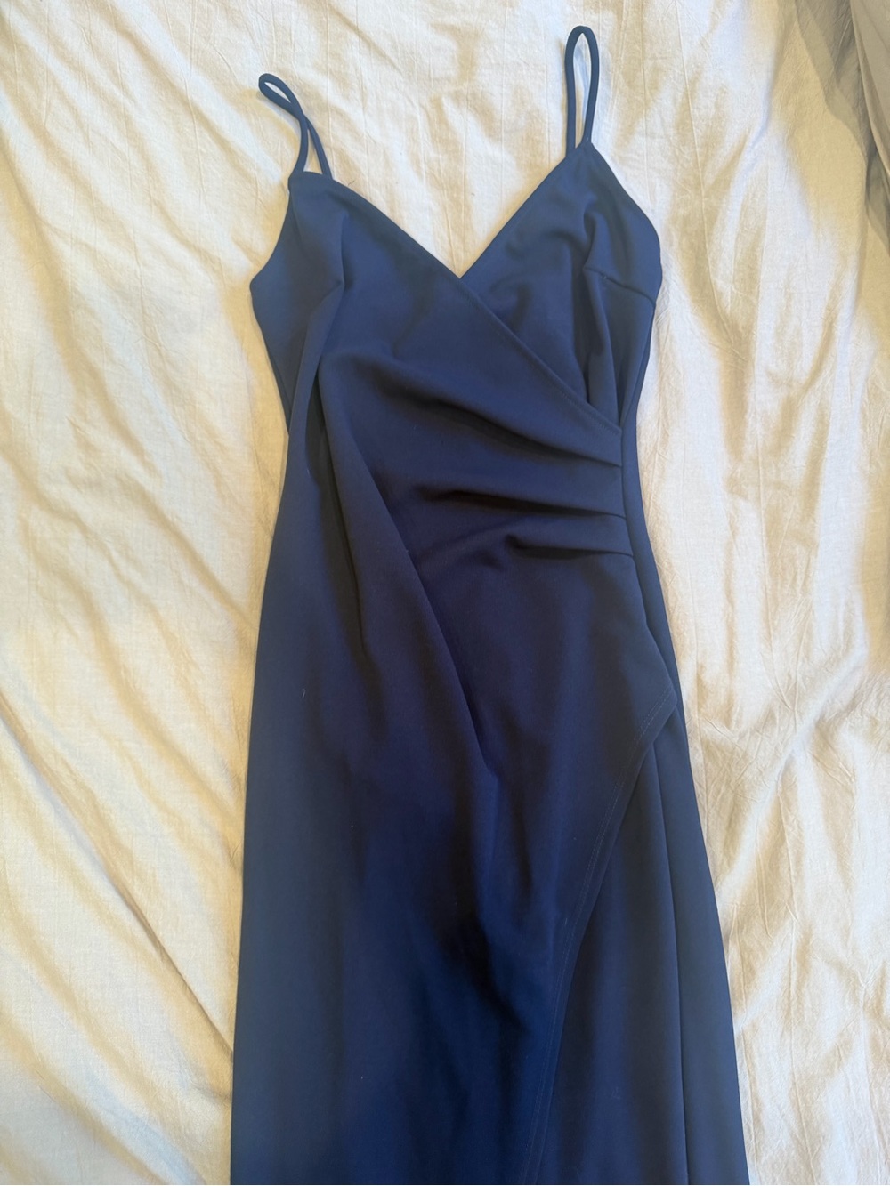 Navy Slip Maxi Dress with Spaghetti Straps